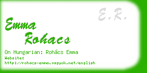 emma rohacs business card